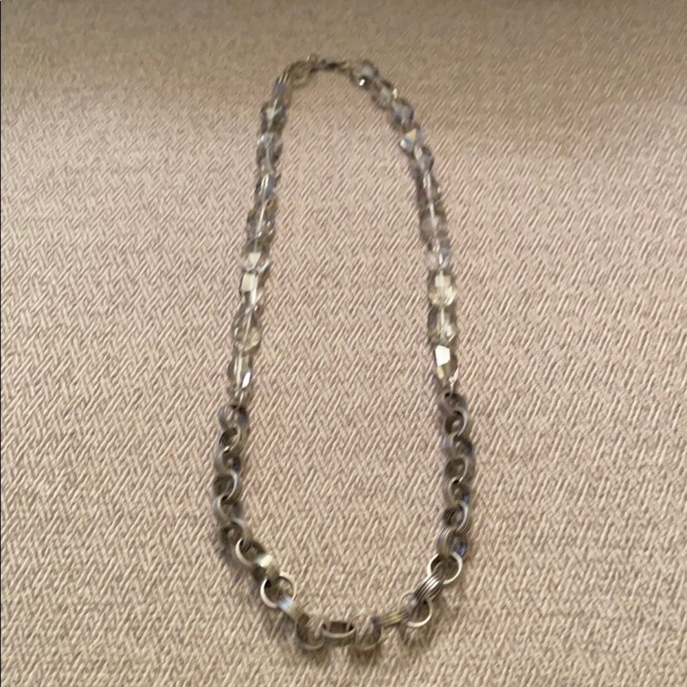 Silver beaded necklace